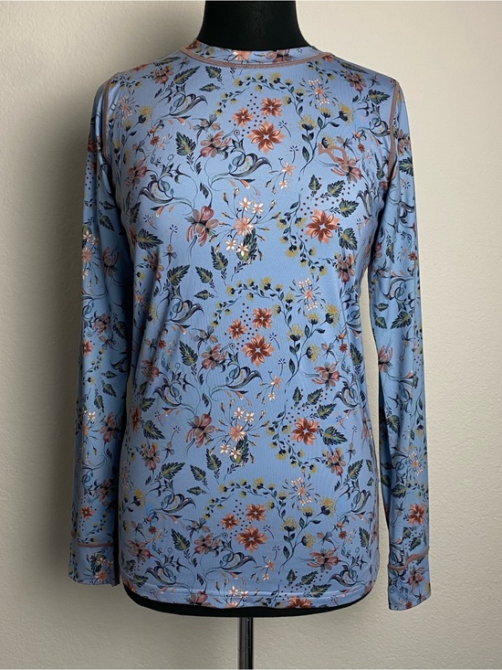 Kari Traa Tops - Kari Traa Fryd Baselayer Long Sleeve Shirt Blue Floral Medium